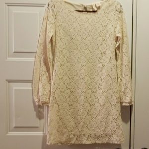 Red camel lace dress